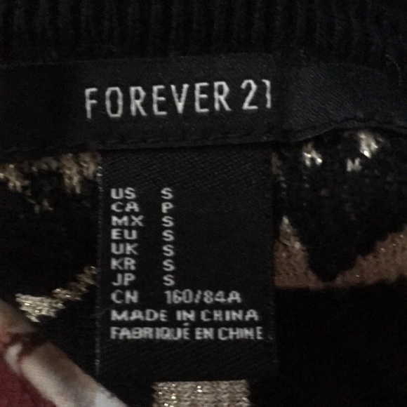 SPARKLE DEER SWEATER BLACK & GOLD FOREVER 21 SZ S - Picture 6 of 6